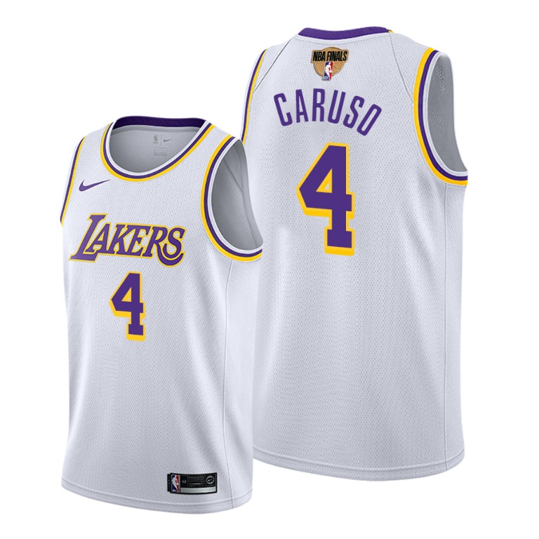 Men's Los Angeles Lakers #4 Alex Caruso 2020 White Finals Bound Association Edition Stitched Jersey